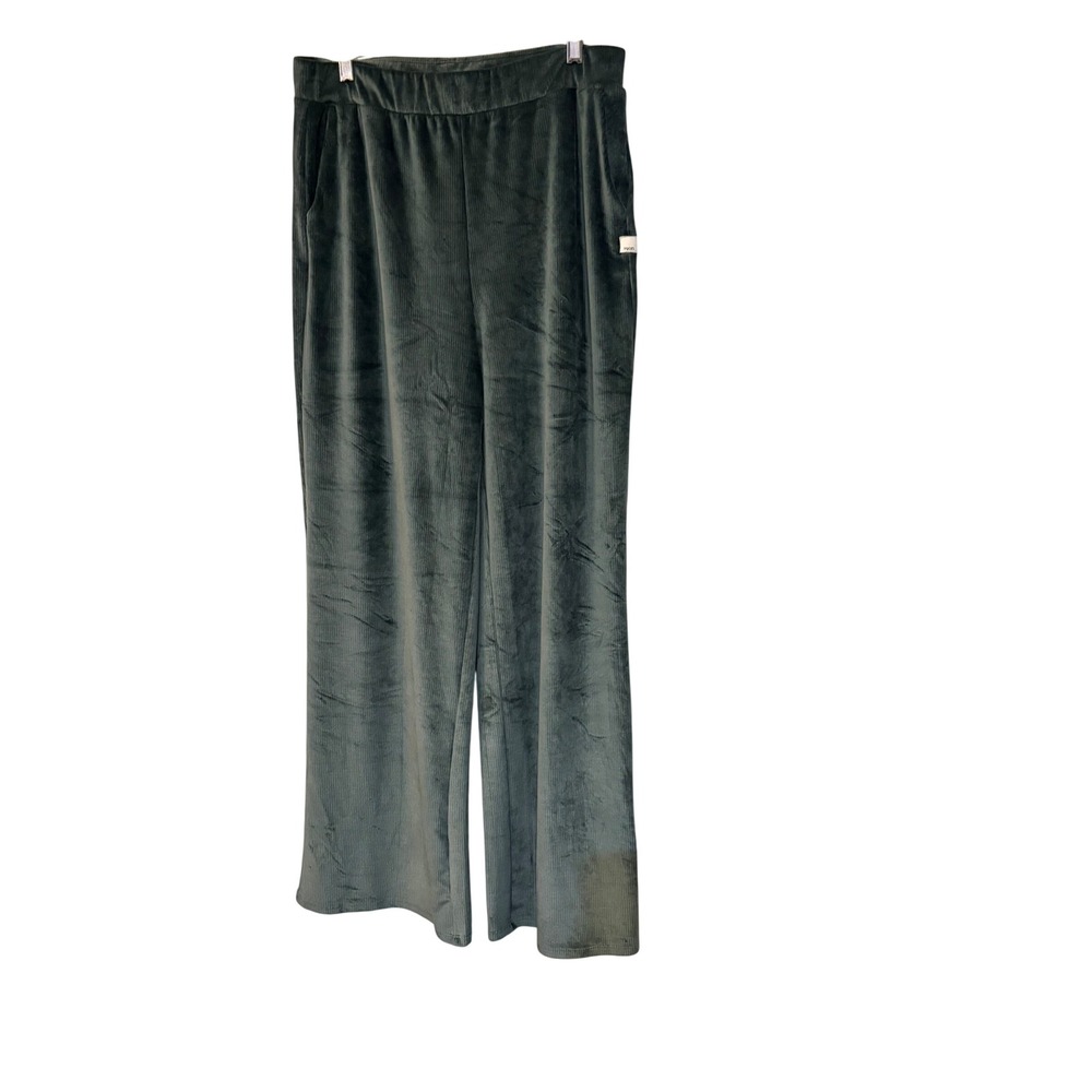 Vuori Large Aspen Green Haven Wideleg Pants Velour Ribbed